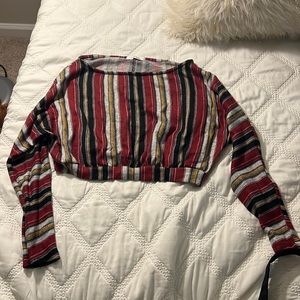 cropped striped shirt